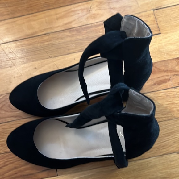 Raye Black Suede Ankle Tie Block Heel Size10 - Picture 6 of 8